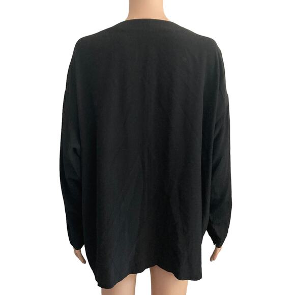 Ann Tjian for Kenar Shirt Womens Large Button Front Black - Picture 2 of 9